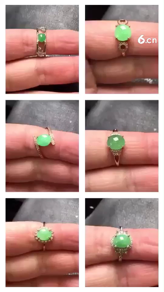 缅甸天然翡翠S925银戒指