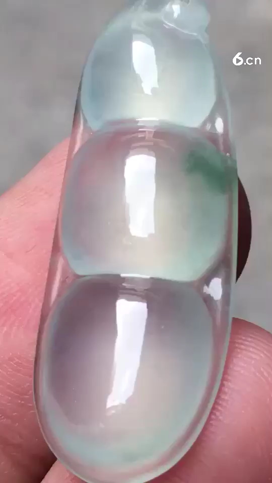 高冰飘彩福豆，种水一流，完美起