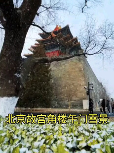 北京故宫角楼午门雪景